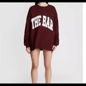 NEW The Bar Varsity Sweatshirt Size XL in Maroon/White
